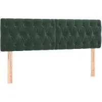 vidaXL Têtes de lit 2 pcs. Vert foncé 72x7x78/88 cm velours