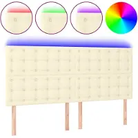 vidaXL Tête de lit LED Crème 160x5x118/128 cm Similicuir