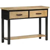 vidaXL Table console 110x30x75 cm bois de manguier massif brut