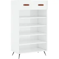 vidaXL Armoire à chaussure Blanc brillant 60x35x105 cm Bois ingénierie