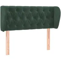 vidaXL Tête de lit avec oreilles vert foncé 93x23x78/88 cm velours