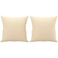 vidaXL Coussins décoratifs lot de 2 Crème 40x40 cm Tissu