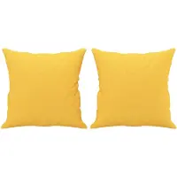 vidaXL Coussins décoratifs lot de 2 Jaune clair 40x40 cm Tissu