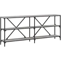 vidaXL Table console sonoma gris 180x30x75 cm bois d'ingénierie et fer