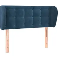 vidaXL Tête de lit avec oreilles bleu foncé 93x23x78/88 cm velours