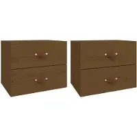 vidaXL Tables de chevet murales 2 pcs. Marron miel 50x36x40 cm