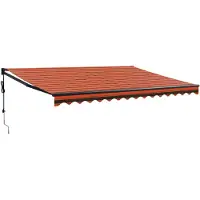 vidaXL Store électrique à manivelle Orange et brun 4,5x3 m