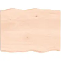 vidaXL Dessus de table bois massif non traité bordure assortie