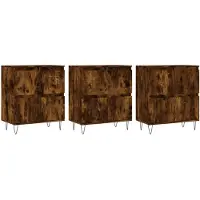 vidaXL Sideboards 3 pcs. Chêne fumé Bois composite