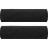 vidaXL Coussins décoratifs lot de 2 Noir Ø15x50 cm Velours