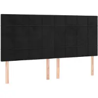 vidaXL Têtes de lit 4 pièces noir 100x5x78/88 cm velours