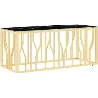 vidaXL Table basse Golden 110x45x45 cm acier inoxydable et verre