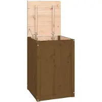 vidaXL Boîte à linge Marron miel 44x44x66 cm Bois massif de pin