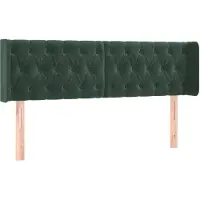 vidaXL Tête de lit avec oreilles vert foncé 147x16x78/88 cm velours