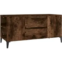 vidaXL Armoire TV chêne fumé 102x44,5x50 cm Bois composite