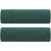vidaXL Coussins décoratifs 2 pcs Vert foncé Ø15x50 cm Velours