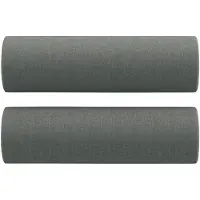 vidaXL Coussins décoratifs lot de 2 Gris foncé Ø15x50 cm Tissu