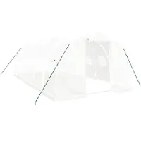vidaXL Serre avec cadre en acier blanc 18 m² 6x3x2 m