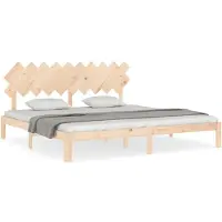 vidaXL Lit en bois massif sans matelas 200x200 cm pin
