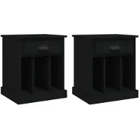 vidaXL Tables de chevet 2 pcs noir 43x36x50 cm