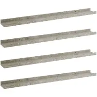 vidaXL Étagères murales 4 pcs Gris béton 80x9x3 cm