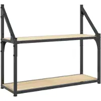 vidaXL Étagère murale à 2 niveaux Chêne Sonoma 60 x 21 x 51 cm Bois d'ingénierie