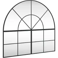 vidaXL Miroir mural noir 100x90 cm bombé fer