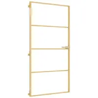 vidaXL Porte intérieure mince Golden 102,5x201,5 cm verre trempé et aluminium