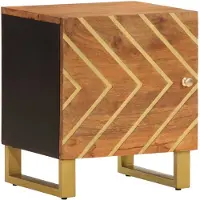vidaXL Table de chevet marron et noir bois de manguier solide