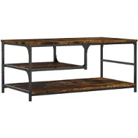 vidaXL Table basse chêne fumé 90x49x40 cm bois composite