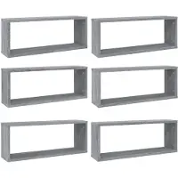vidaXL Étagères murales cube 6 pcs Sonoma gris 60x15x23 cm Bois