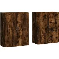 vidaXL Armoires murales 2 pcs. Chêne fumé Matériau dérivé du bois