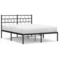 vidaXL Cadre de lit avec tête de lit en métal noir 140x190 cm