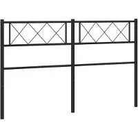 vidaXL Tête de lit de rechange en métal noir 150 cm
