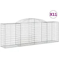 vidaXL Gabions avec arc surélevé 11 pcs 300x50x100/120cm Fer galvanisé