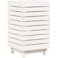 vidaXL Panier à linge blanc 44x44x76 cm bois massif de pin