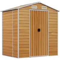 vidaXL Abri de jardin brun clair 191x130x198 cm Acier galvanisé