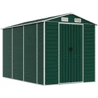 vidaXL Abri de jardin Vert 191x300x198 cm Acier galvanisé