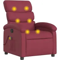 vidaXL Fauteuil de massage vin rouge tissu