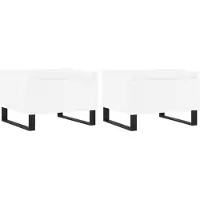 vidaXL Tables basses 2 pcs. Blanc 50x46x35 cm Bois composite