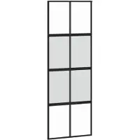 vidaXL Porte coulissante noire 76x205 cm verre trempé et aluminium