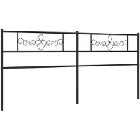 vidaXL Tête de lit de rechange en métal noir 200 cm