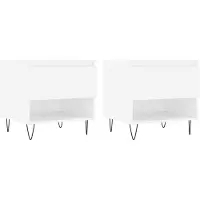 vidaXL Tables basses 2 pcs. Blanc 50x46x50 cm Bois composite