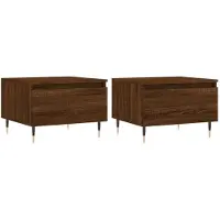 vidaXL Tables basses 2 pcs. Brun imitation chêne 50x46x35 cm bois composite