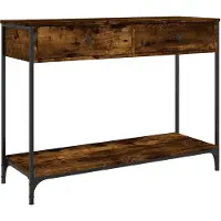 vidaXL Table console chêne fumé 100x34,5x75 cm bois d'ingénierie