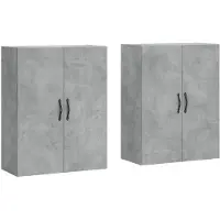 vidaXL Armoires murales 2 pcs. Gris béton Bois composite