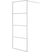 vidaXL Paroi de douche pour douche à l'italienne argent 80x195 cm verre ESG transparent
