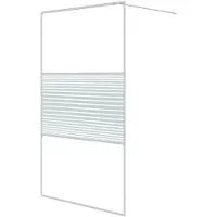 vidaXL Paroi de douche pour passage piétonnier blanc 115x195 cm ESG-verre clair