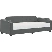 vidaXL Lit de jour avec matelas gris foncé 100x200 cm Tissu