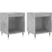 vidaXL Tables de chevet 2 pcs gris béton 40x35x50 cm bois d’ingénierie